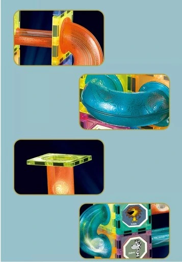 KLOCKI MAGNETYCZNE PANELE 75EL ZESTAW ŚWIECĄCY TOR