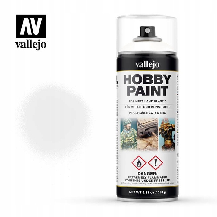 VALLEJO 28010 PRIMER WHITE SPRAY podkład biały 400ml