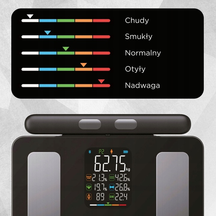 Waga łazienkowa z uchwytem, elektroniczna, precyzyjna skład ciała,
