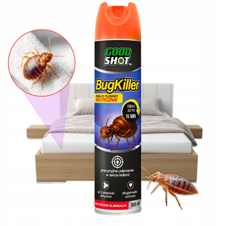 Zabójczy Preparat na Pluskwy Spray 300ml Środek na Pluskwy BugKiller