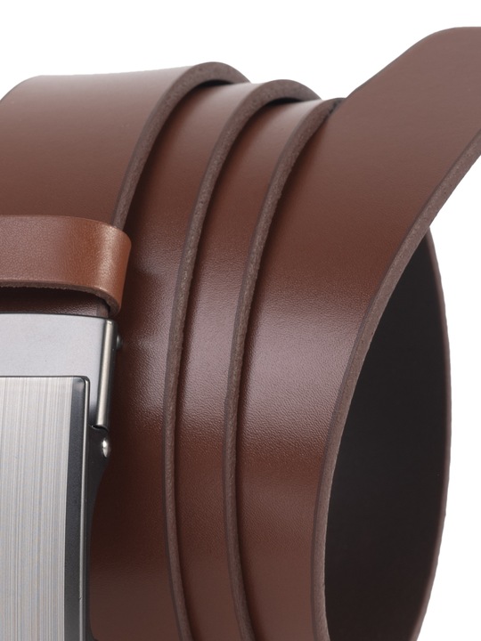 Pasek SKÓRZANY Męski SEPHER Automat BRĄZOWY spodni