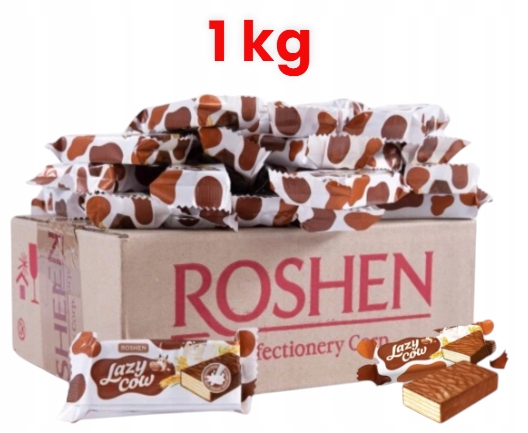Roshen Wafelki Lazy Cow Batoniki W Czekoladzie Mleczne Kakaowe Wafelek