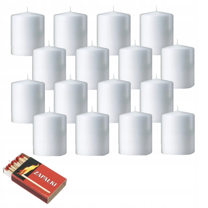 16x ŚWIECE BIAŁE ŚWIECZKI ZESTAW ŚWIEC KOMUNIA WESELE 6CM ŚWIECA ŚWIECE