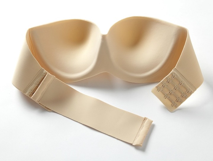 BIUSTONOSZ BARDOTKA PUSH UP BEZ RAMIĄCZEK FISZBIN SILIKONOWY TYŁ DAMSKI B