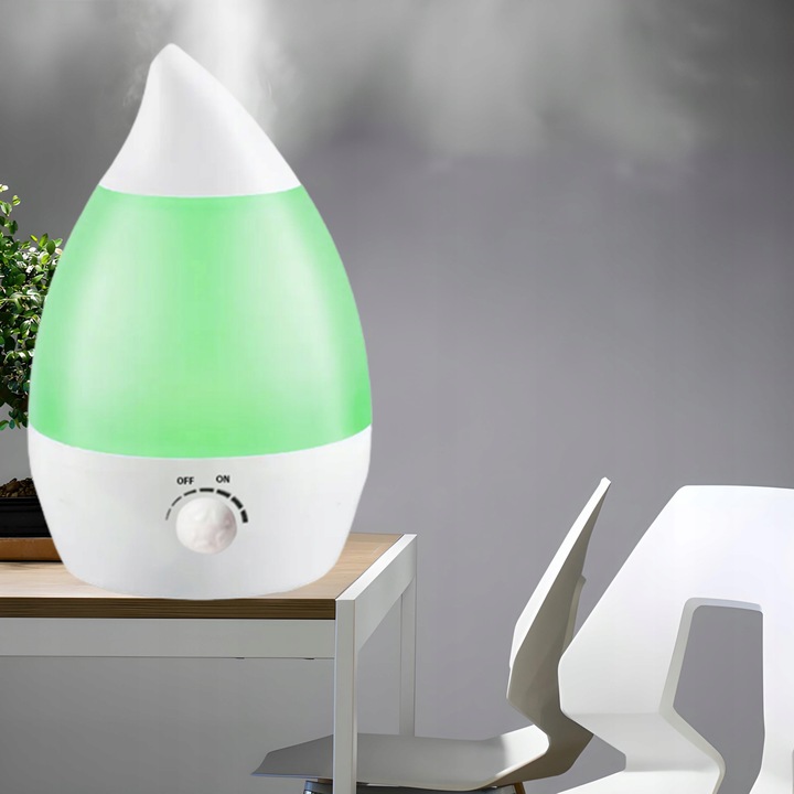 DYFUZOR NAWILŻACZ POWIETRZA CICHY LAMPKA LED 7 KOLORÓW 25W JONIZATOR