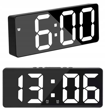 ZEGAR ELEKTRONICZNY LED BUDZIK ZEGAREK Z ALARMEM B