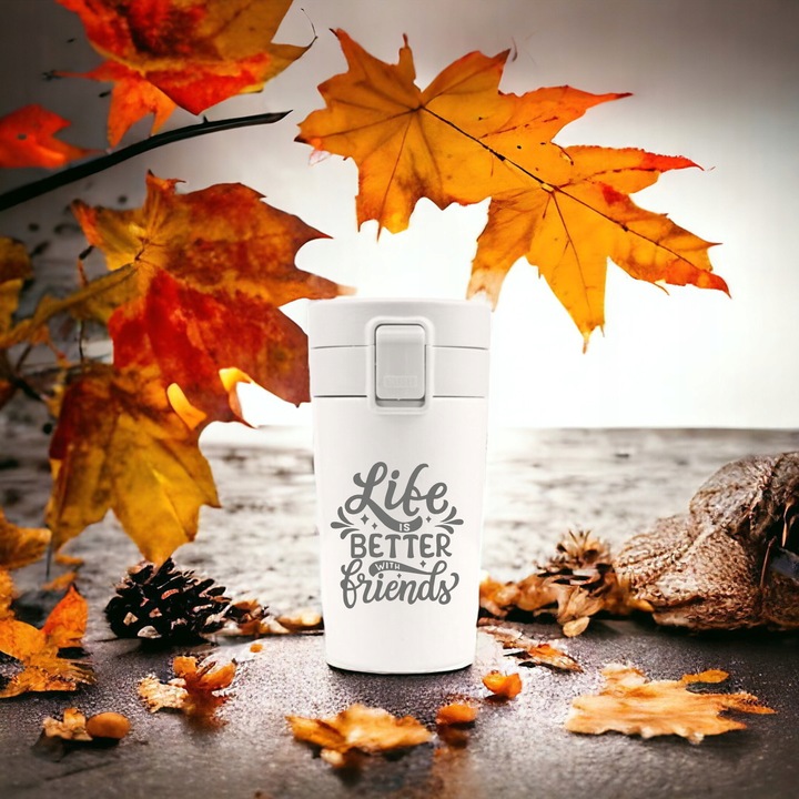 Kubek termiczny z sitkiem termos na kawę herbatę prezent własny grawer