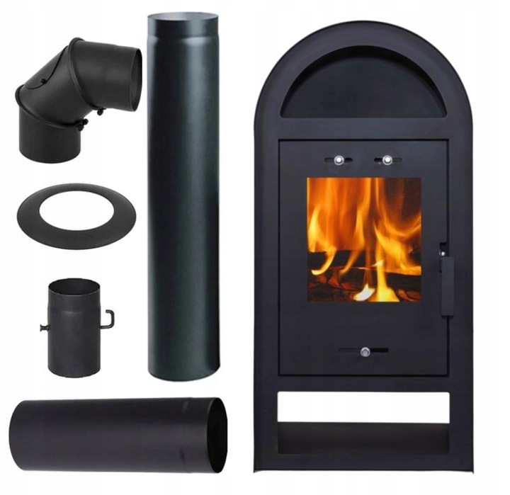 PIEC KOZA KOMINEK WOLNOSTOJĄCY STALOWY HESTIA + AKCESORIA KOMINKOWE