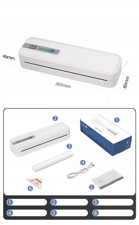 PRZENOŚNA TERMICZNA DRUKARKA A4 NETUM DO DOKUMENTÓW, ZDJĘĆ, ETYKIET, TATUAŻ