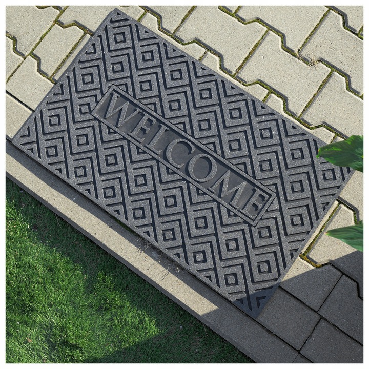 WYCIERACZKA POD DRZWI ZEWNĘTRZNA GUMOWA WEJŚCIOWA WELCOME BŁYSZCZĄCA