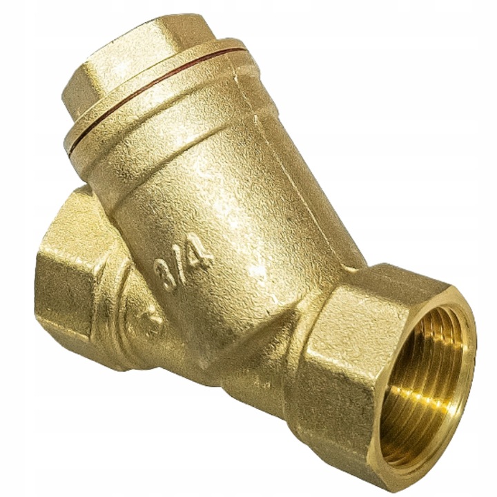 FILTR SKOŚNY MOSIĘŻNY SIATKOWY DO WODY 3/4" DN15 SOLIDNY MOCNY TMAX = 120°C