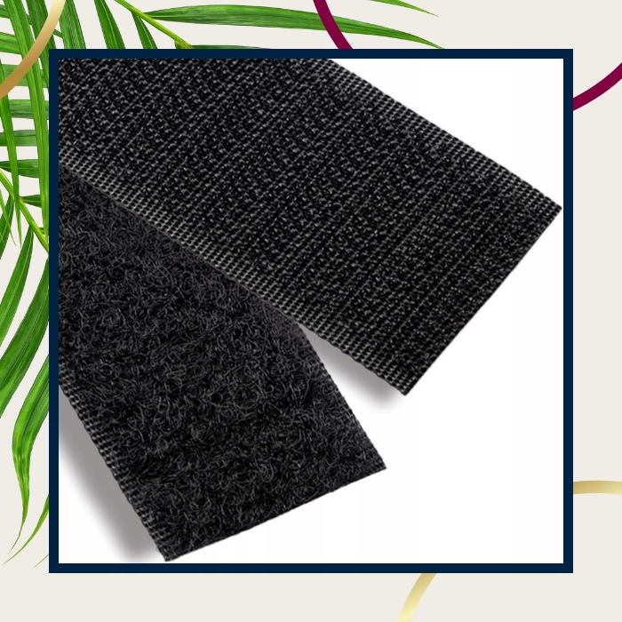 Taśma rzep samoprzylepny do paneli tapicerowanych CZARNY 50 mm - 5