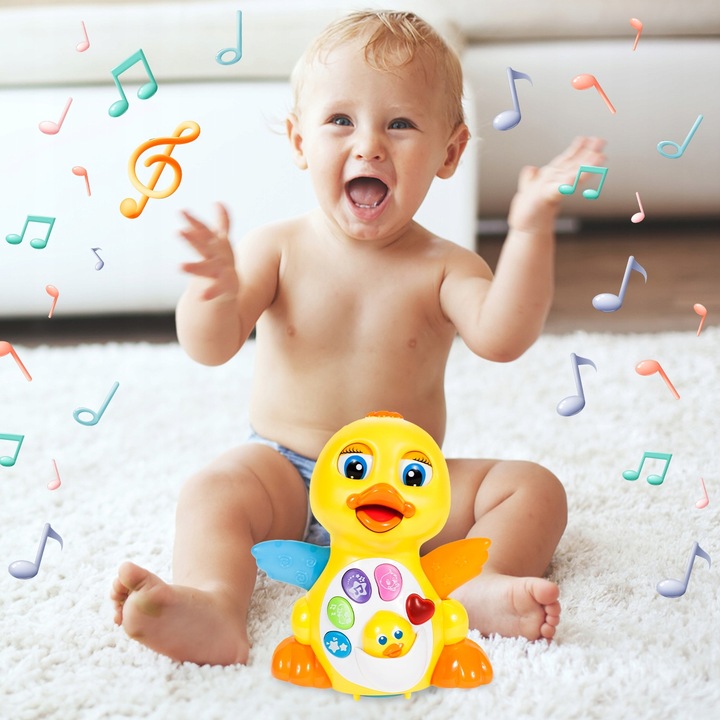 INTERAKTYWNA KACZUSZKA KACZKA GRA JEŹDZI MACHA SKRZYDEŁKAMI SERCE KWACZE