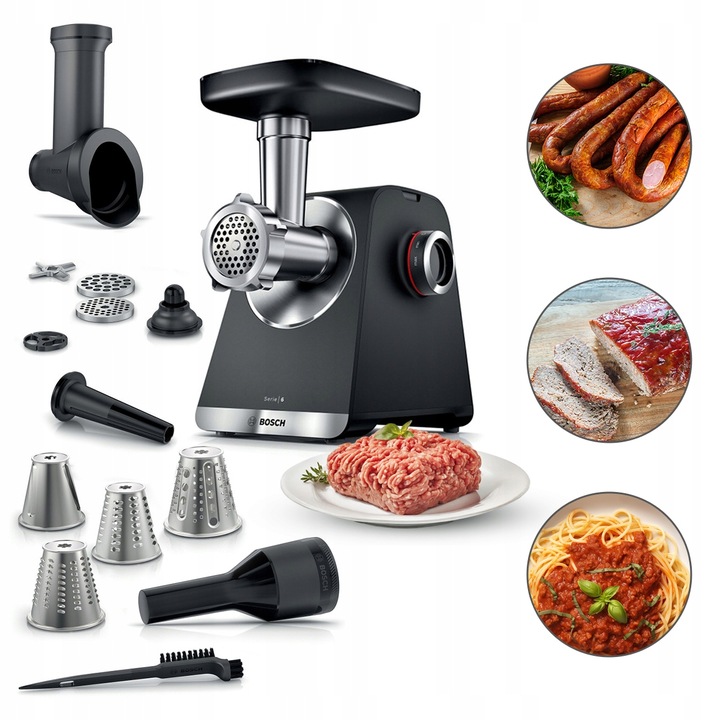 Maszynka do mięsa Bosch Serie 6 MFWS640B 2100W Bieg wsteczny