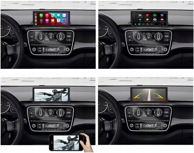 RADIO SAMOCHODOWE ANDROID APPLE CARPLAY STACJA +2 KAMERY MONITOR