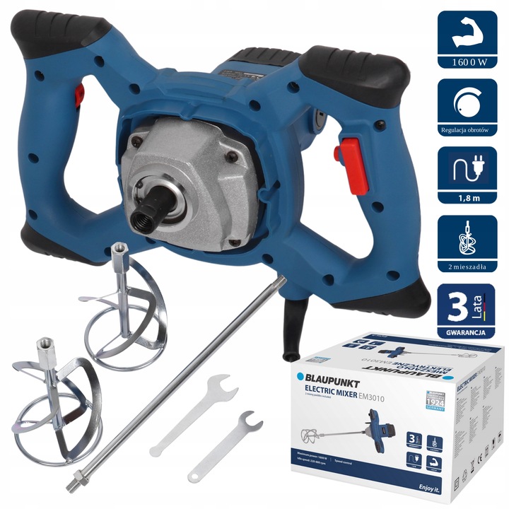 Mieszadło Elektryczne Do Kleju Zapraw Farb Betonu 2x Mieszalnik
