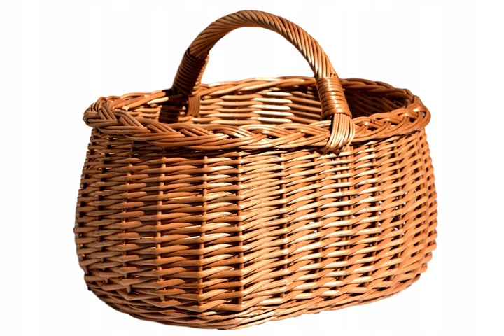 Duży wiklinowy KOSZ na grzyby zakupy KOSZYK piknik