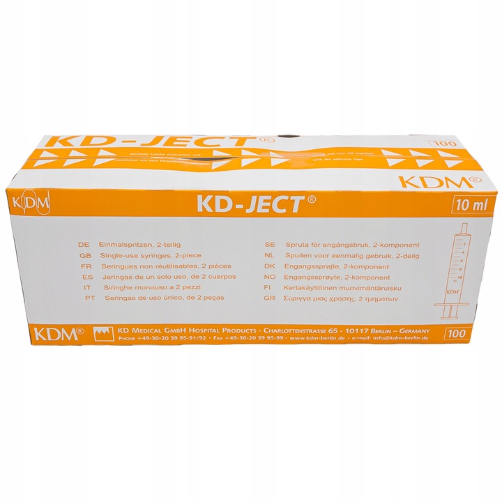 STRZYKAWKA STRZYKAWKI 10ML STERYLNE LUER DWUCZĘŚCIOWE KD-JECT KDM 100SZT