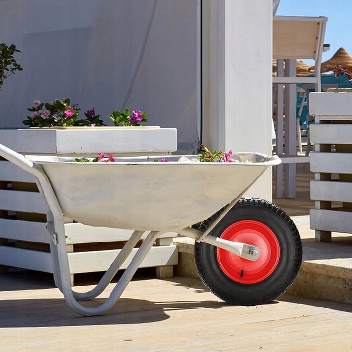 KOŁO KÓŁKO TACZKI TACZEK WÓZKA 400-8 6PR POMPOWANE Z OSIĄ OPONA MOCNE