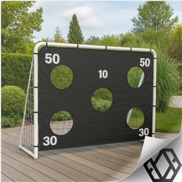 BRAMKA PIŁKARSKA Z MATĄ CELOWNICZĄ dla dzieci SKŁADANA DO PIŁKI NOŻNEJ 2,4m