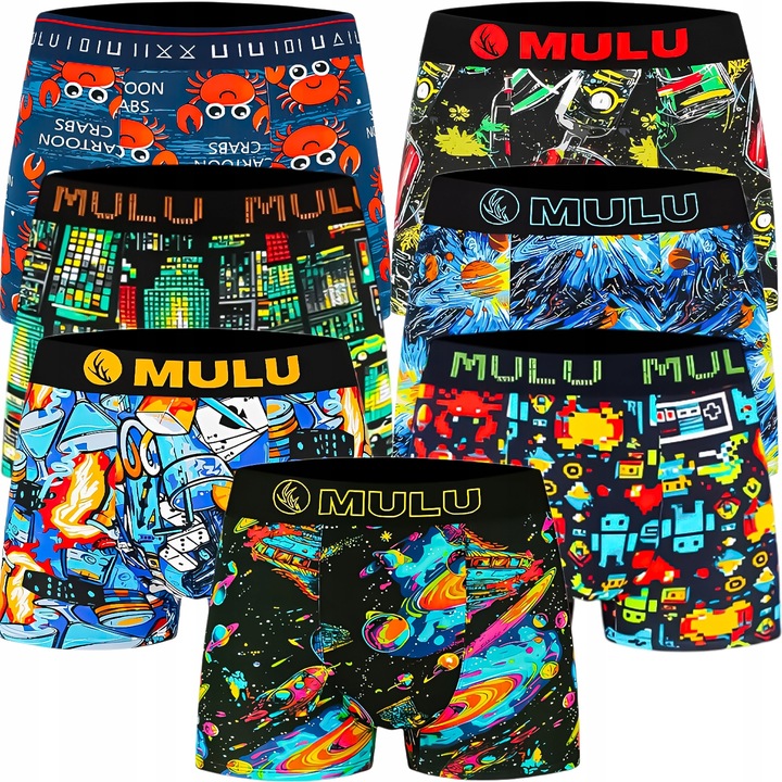 BOKSERKI MĘSKIE BAWEŁNIANE ŚMIESZNE PESAIL ZESTAW 7-PAK L