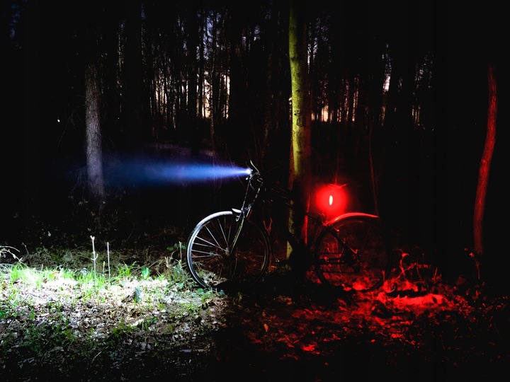 Lampka rowerowa mocna światło PRZÓD TYŁ na kierownice iLIGHT USB ZESTAW