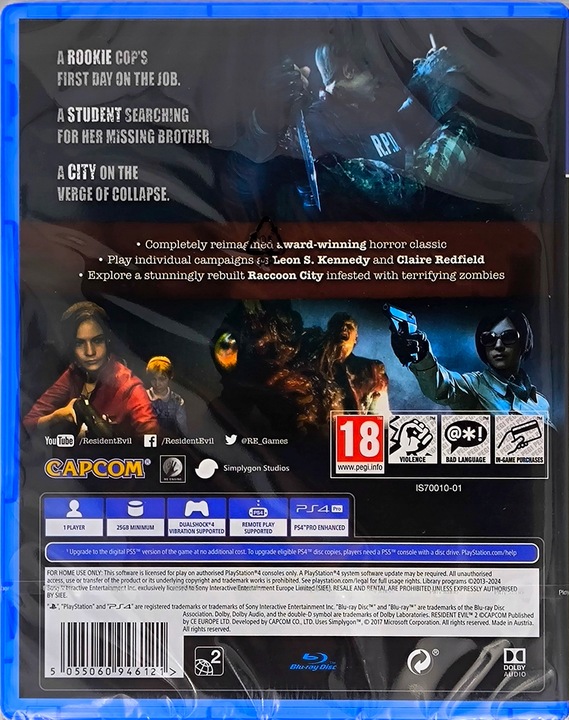 RESIDENT EVIL 2 / PS4 PS5 / NOWA / PO POLSKU