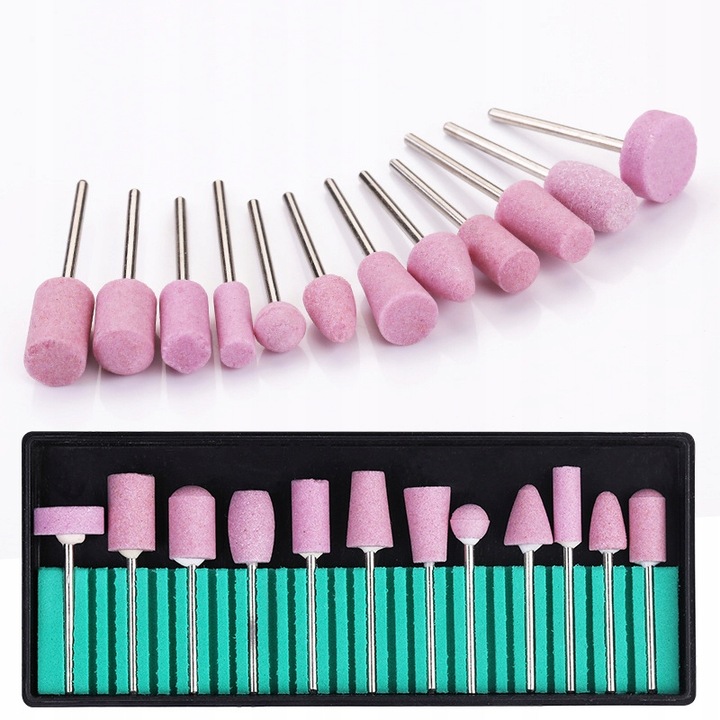Frezy do Skórek Paznokci Zestaw Manicure Diamentowe Kamienne Filcowe 117szt