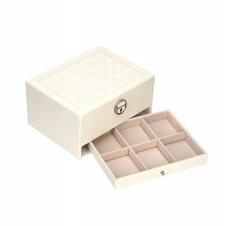 SZKATUŁKA NA BIŻUTERIĘ PUDEŁKO KUFEREK POJEMNY ORGANIZER ELEGANCKI C2