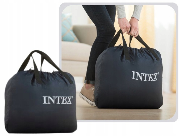 Materac Dmuchany Jednoosobowy Łóżko INTEX z Pompką 230V Welurowy MODEL 2025