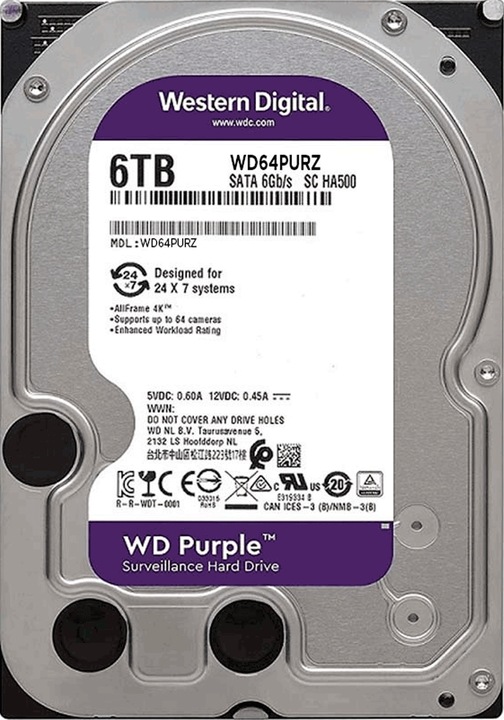 DYSK TWARDY WESTERN DIGITAL WD64PURZ WD PURPLE 6TB SATA 3,5"
