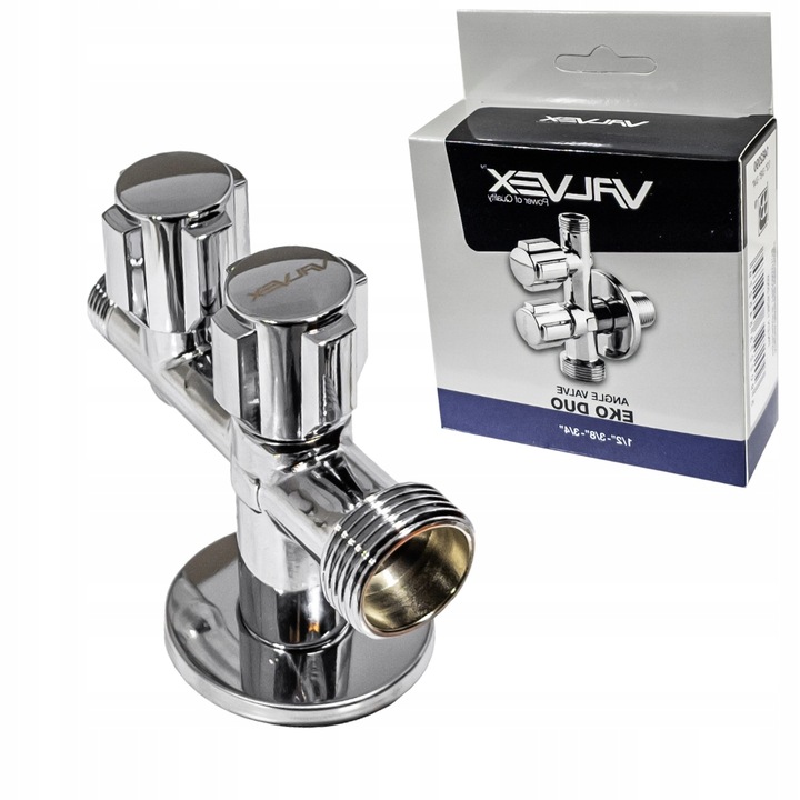 ZAWÓR KUREK KOMBI KOMBINOWANY KĄTOWY 1/2x3/8x3/4 DO BATERII PRALKI ZMYWARKI