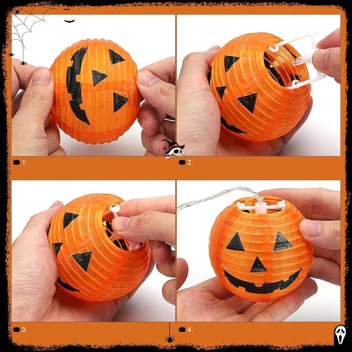 Girlanda LED Halloween Dynia 3m 20 diod na baterie lampki dynie wiszące