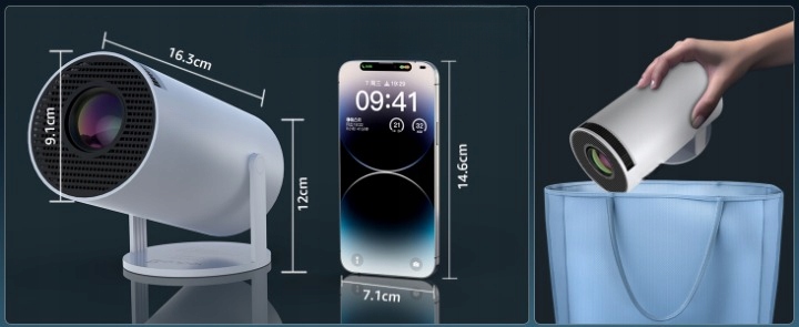 MINI PROJEKTOR SMART RZUTNIK FULL HD Z GŁOŚNIKIEM ANDROID TV WIFI BLUETOOTH