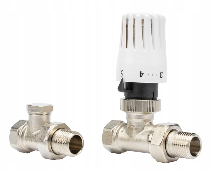 ZESTAW TERMOSTATYCZNY PROSTY ZAWÓR ZASILAJĄCY POWROTNY GŁOWICA DO