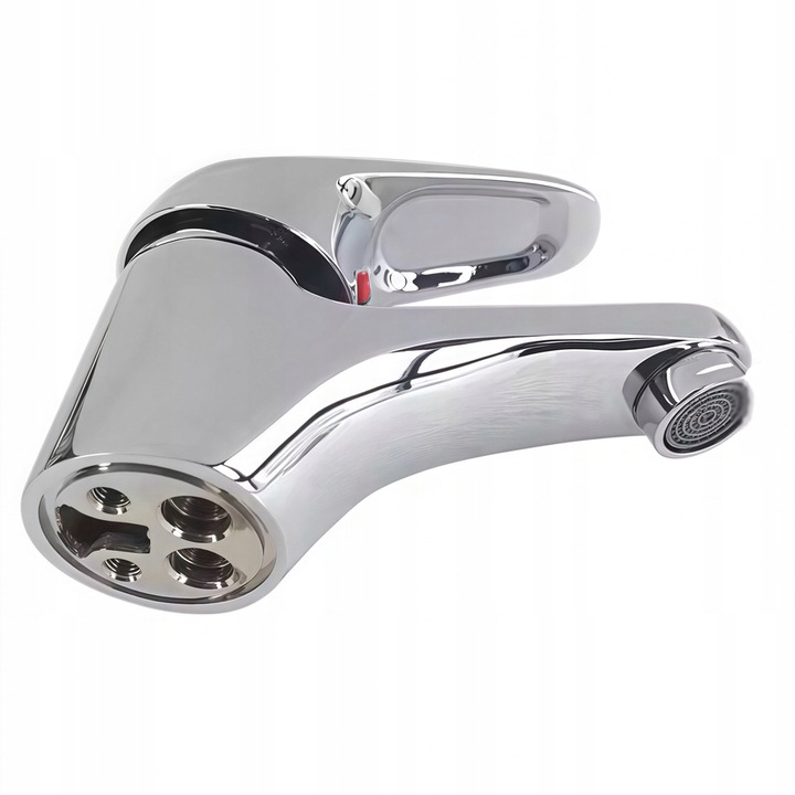 BATERIA UMYWALKOWA STOJĄCA CHROM NISKA KRAN DO UMYWALKI + WĘŻYKI