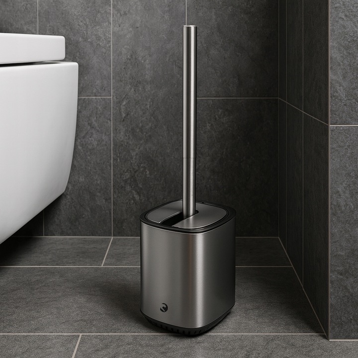 SZCZOTKA DO WC SILIKONOWA TOALETOWA UCHWYT STOJAK STAL NIERDZEWNA