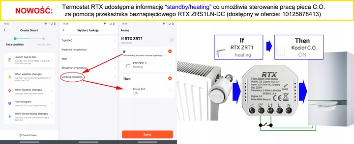Głowica Termostatyczna RTX Termostat Inteligentny ZigBee TUYA Smart
