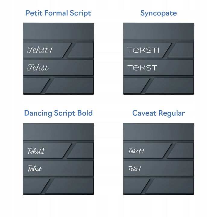 DUŻA SKRZYNKA NA LISTY Z ADRESEM NUMEREM DOMU |4 CZCIONKI| ANTRACYT