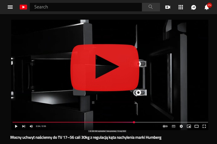 OBROTOWY UCHWYT DO TELEWIZORA ŚCIENNY Wieszak TV UNIWERSALNY 17-56