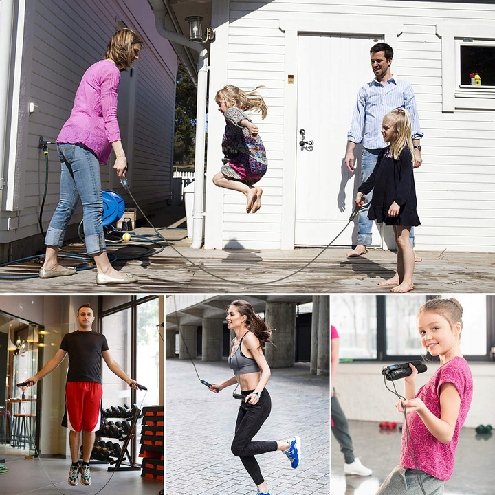 Skakanka z licznikiem LCD, regulowana długość , fitnes , odchudzanie linka