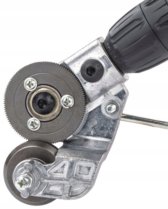 ADAPTER DO CIĘCIA BLACHY NA WKRĘTARKĘ WIERTARKĘ PRZYSTAWKA NOŻYCE