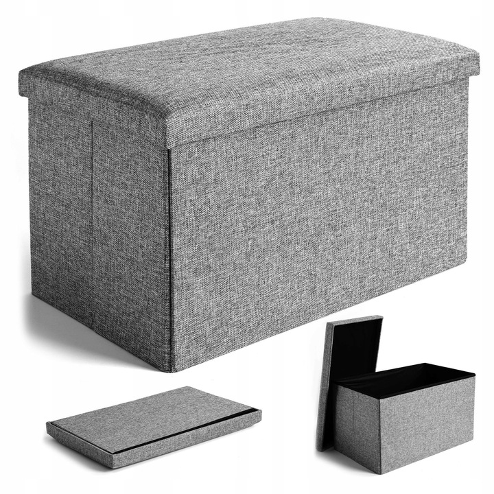 PUFA OTWIERANA TAPICEROWANA SKŁADANA POJEMNIK ZE SCHOWKIEM PODNÓŻEK XL