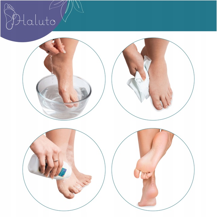 Talk puder do stóp i obuwia na nadmierną potliwość zestaw 3 szt. HALUTO