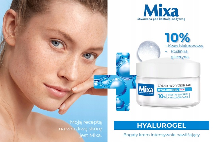 Nawilżający Krem Do Twarzy Mixa Hyalurogel Z Kwasem Hialuronowym 50ml