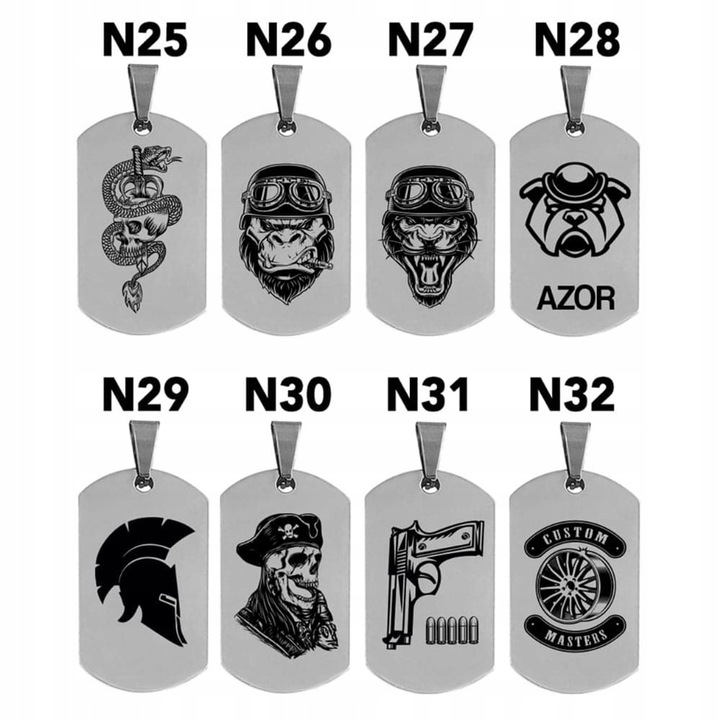 Nieśmiertelnik Z Grawerem Męski Srebrny 925 Wisior