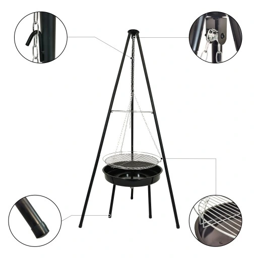 ZESTAW PALENISKO OGRODOWE 2w1 GRILL WĘGLOWY RUSZT + 6x MATA TEFLON BBQ 1000