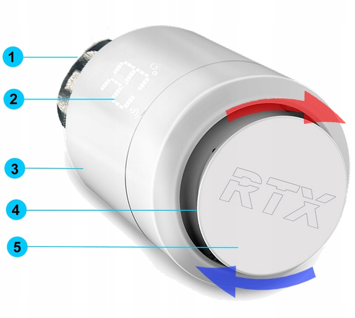 Głowica Termostatyczna RTX Termostat Inteligentny ZigBee TUYA Smart