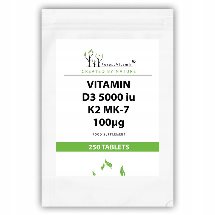 WITAMINA D3 5000 iu K2 MK-7 100 mcg 250 tab