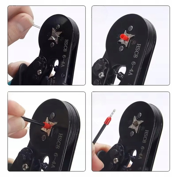 PRASKA ZACISKARKA DO KONEKTORÓW KOŃCÓWEK KABLI PRZEWODÓW + 1200 SZT